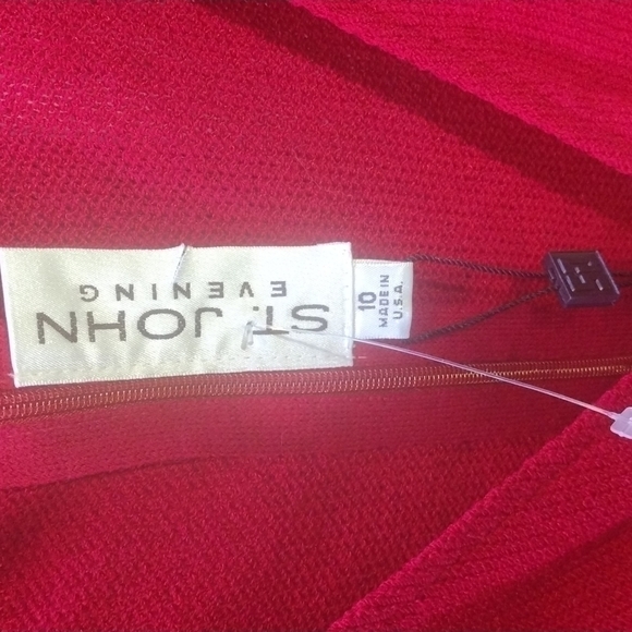 St John Evening Dress Wildfire Size 10 NWT - Picture 3 of 10